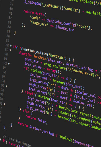 PHP code in an editor